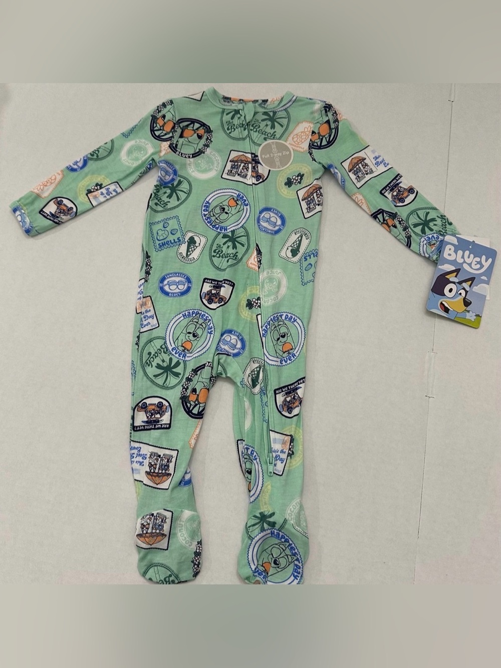 Bluey Baby Boy Cozy and Comfortable Viscose 2-Way Zip Footed 1 pc Sleep N Play